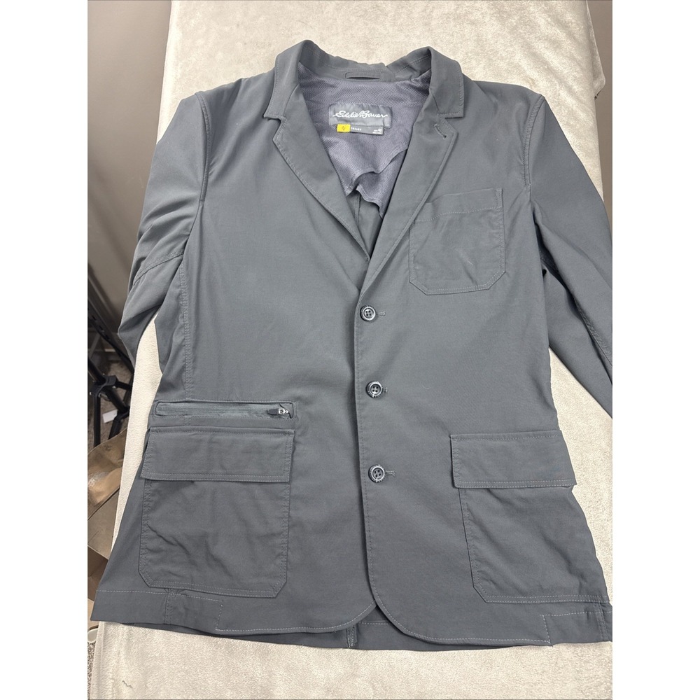 Eddie Bauer Travex Blazer Gray Jacket Men 40 Lightweight Travel Pockets Outdoors